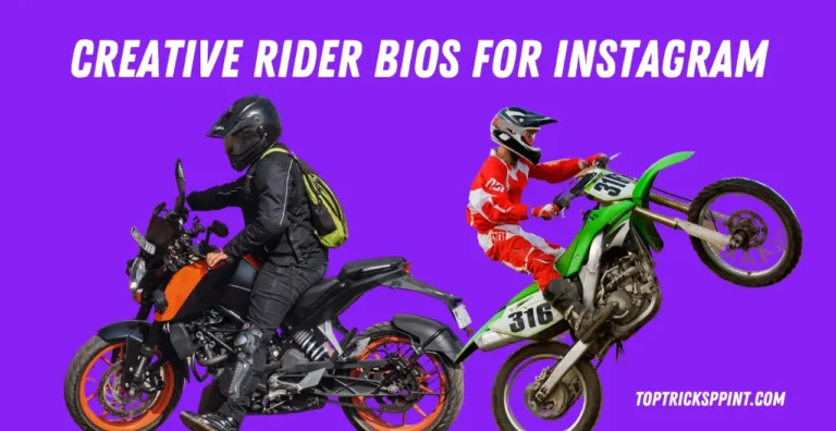 Creative Rider Bio for Instagram